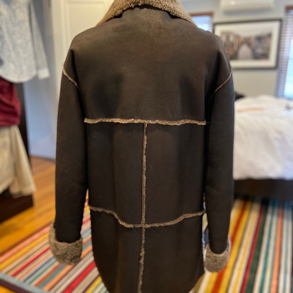 Hilary Radley Leather Shearling Jacket. Size S - Picture 4 of 7